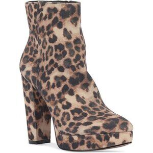 Jessica Simpson Women's JS-Selmie Ankle Boots Leopard Print Brown Black Size 6M